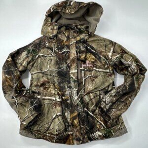 Game Winner Camo Hooded Jacket Womens Large Hunting Fleece Lined Full Zip Coat